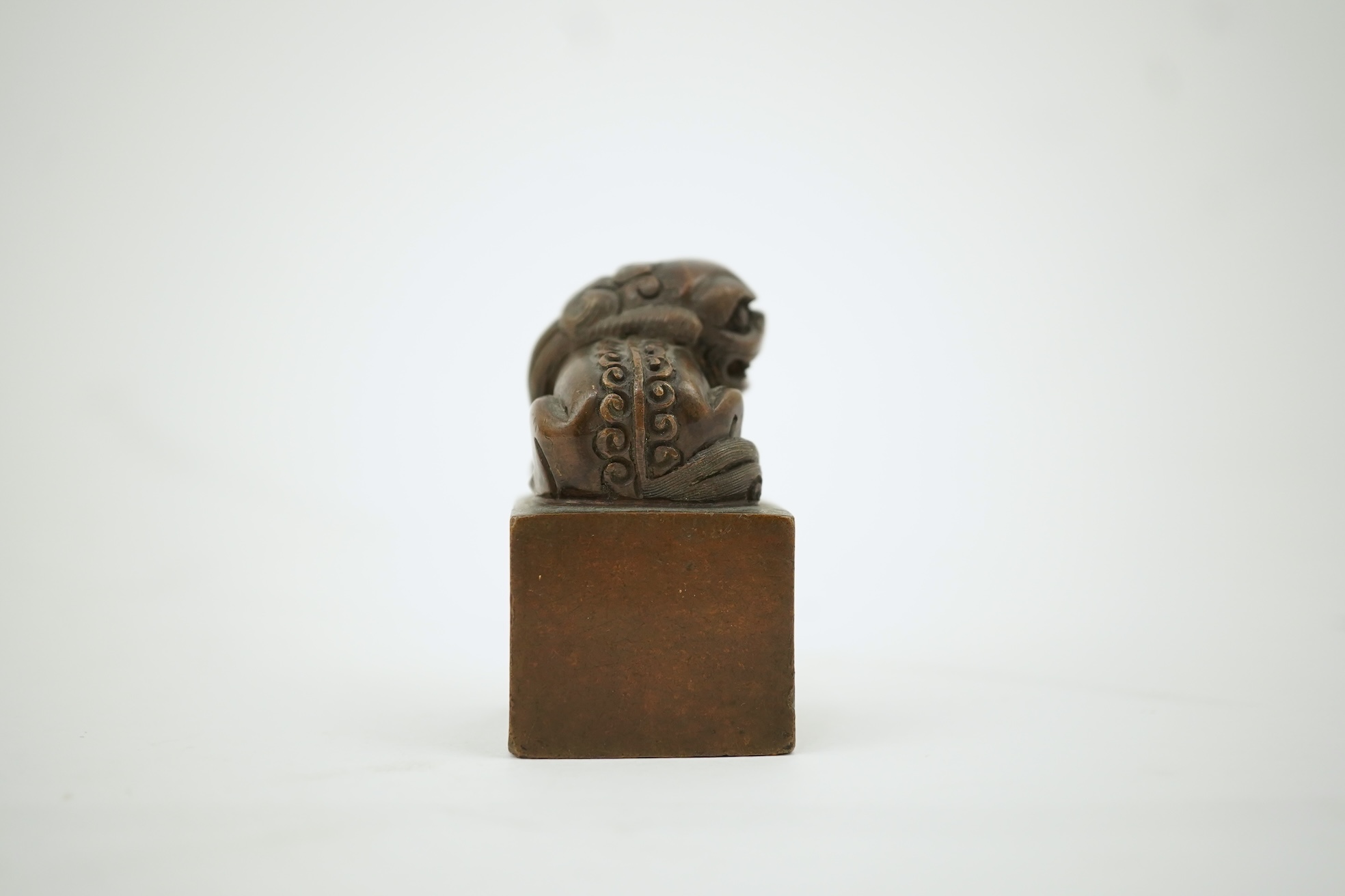 A Chinese bronze 'lion-dog' seal, 19th century